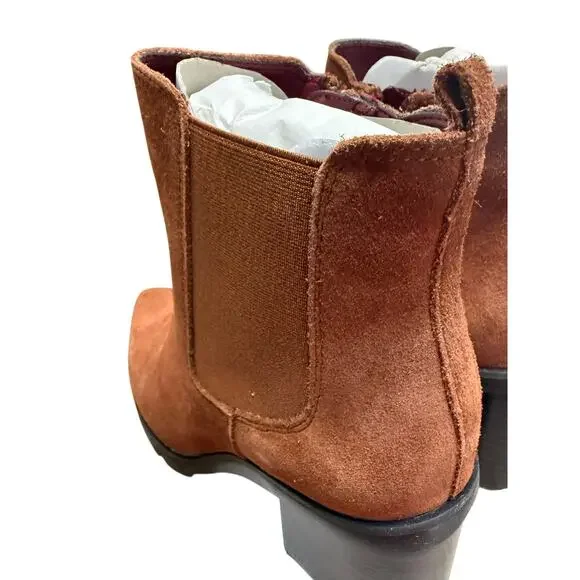 Franco Sarto Trent Women’s Ankle Boots Russet Brown Suede Leather Sz 7.5 WNWB - Picture 13 of 16